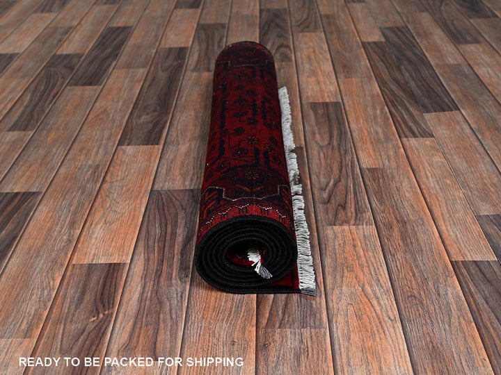 2'5" x 5'11" New Hand Knotted Red Wool Runner Oriental Rug - MOA1022490