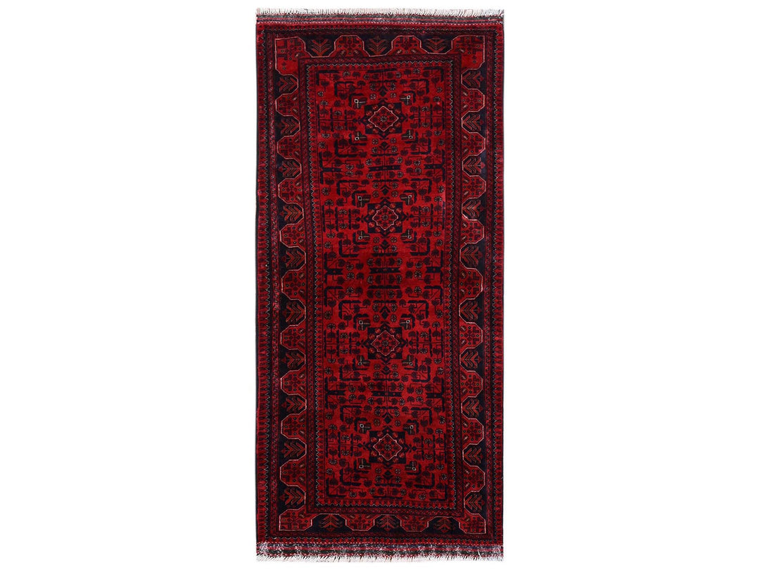2'8" x 6'4" New Hand Knotted Red Wool Runner Oriental Rug - MOA1022491