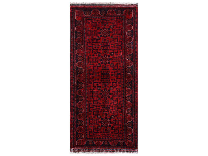 2'8" x 6'4" New Hand Knotted Red Wool Runner Oriental Rug - MOA1022491