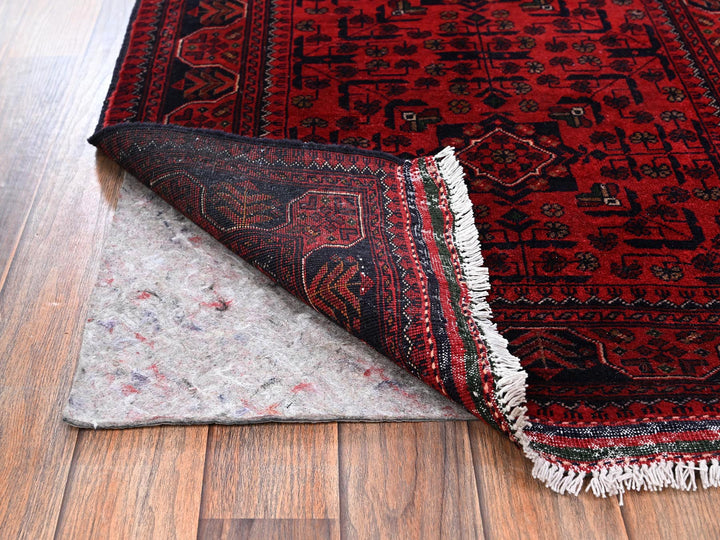 2'8" x 6'4" New Hand Knotted Red Wool Runner Oriental Rug - MOA1022491