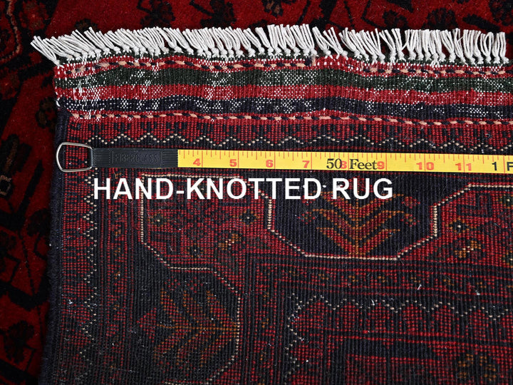 2'8" x 6'4" New Hand Knotted Red Wool Runner Oriental Rug - MOA1022491