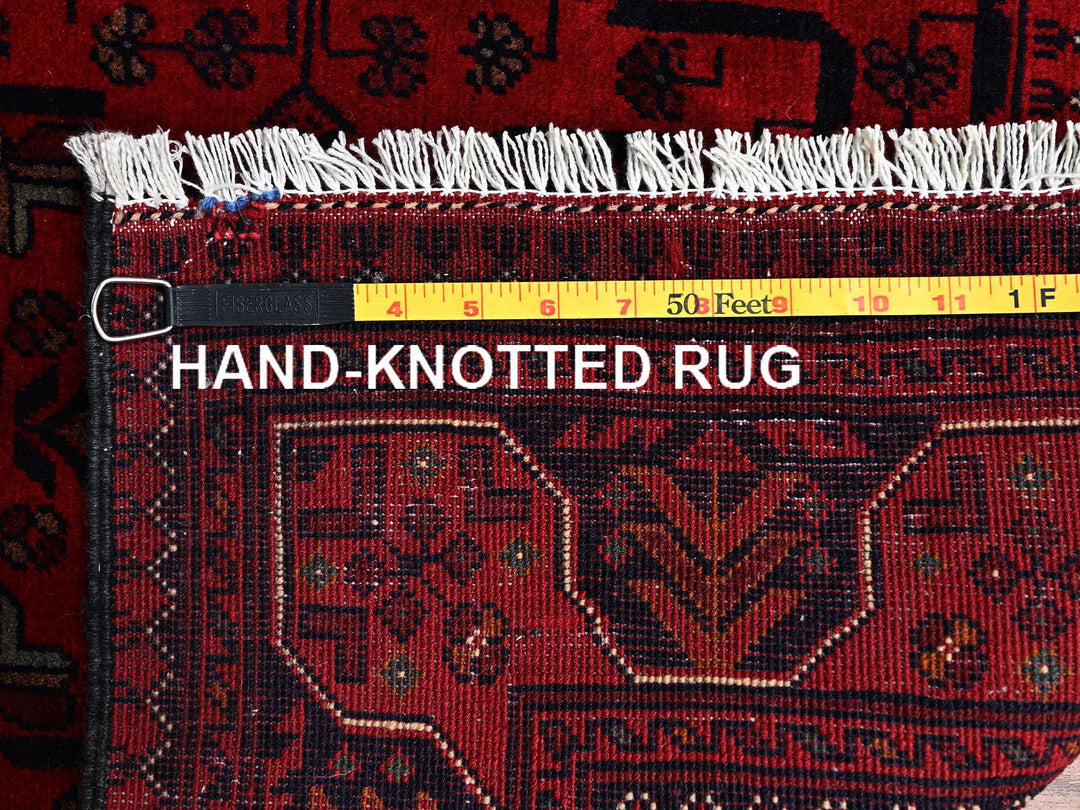 2'9" x 4'1" New Hand Knotted Red Wool Rectangle Oriental Rug - MOA1022492