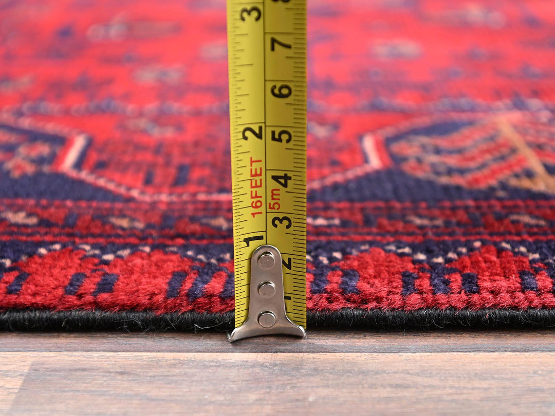 2'8" x 3'11" New Hand Knotted Red Wool Rectangle Oriental Rug - MOA1022493