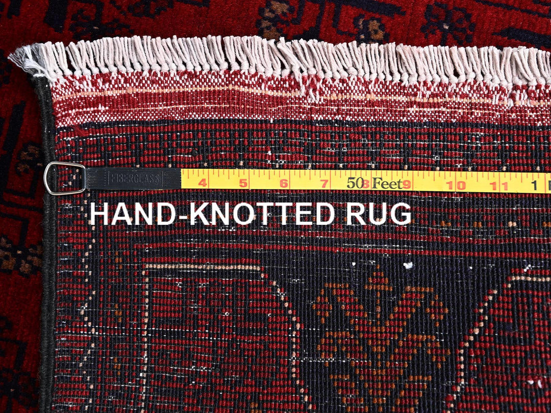 2'8" x 3'11" New Hand Knotted Red Wool Rectangle Oriental Rug - MOA1022493