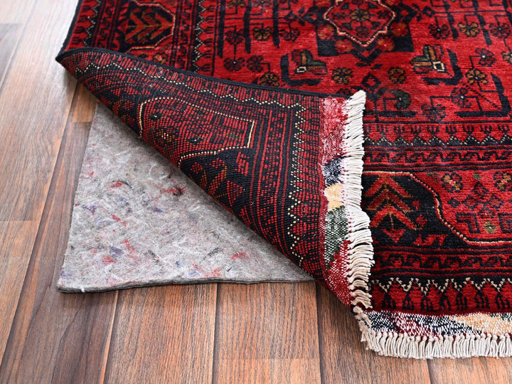 2'8" x 4'0" New Hand Knotted Red Wool Rectangle Oriental Rug - MOA1022494
