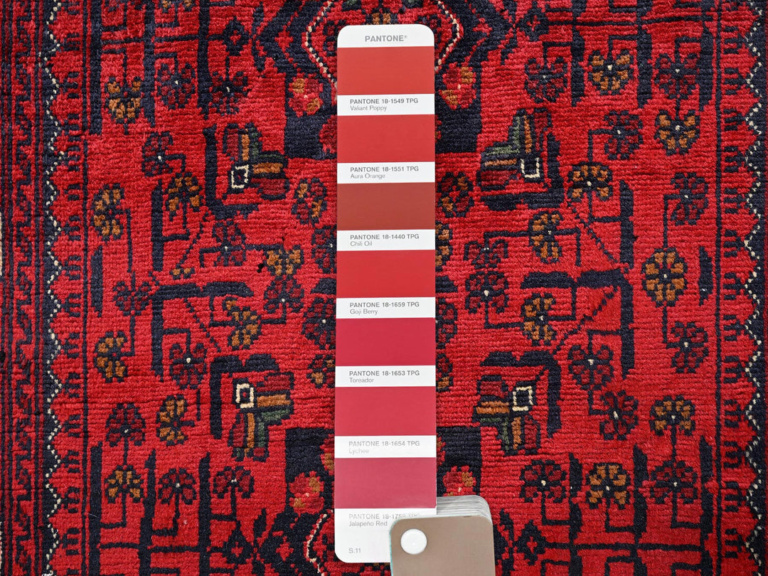 2'8" x 4'0" New Hand Knotted Red Wool Rectangle Oriental Rug - MOA1022494