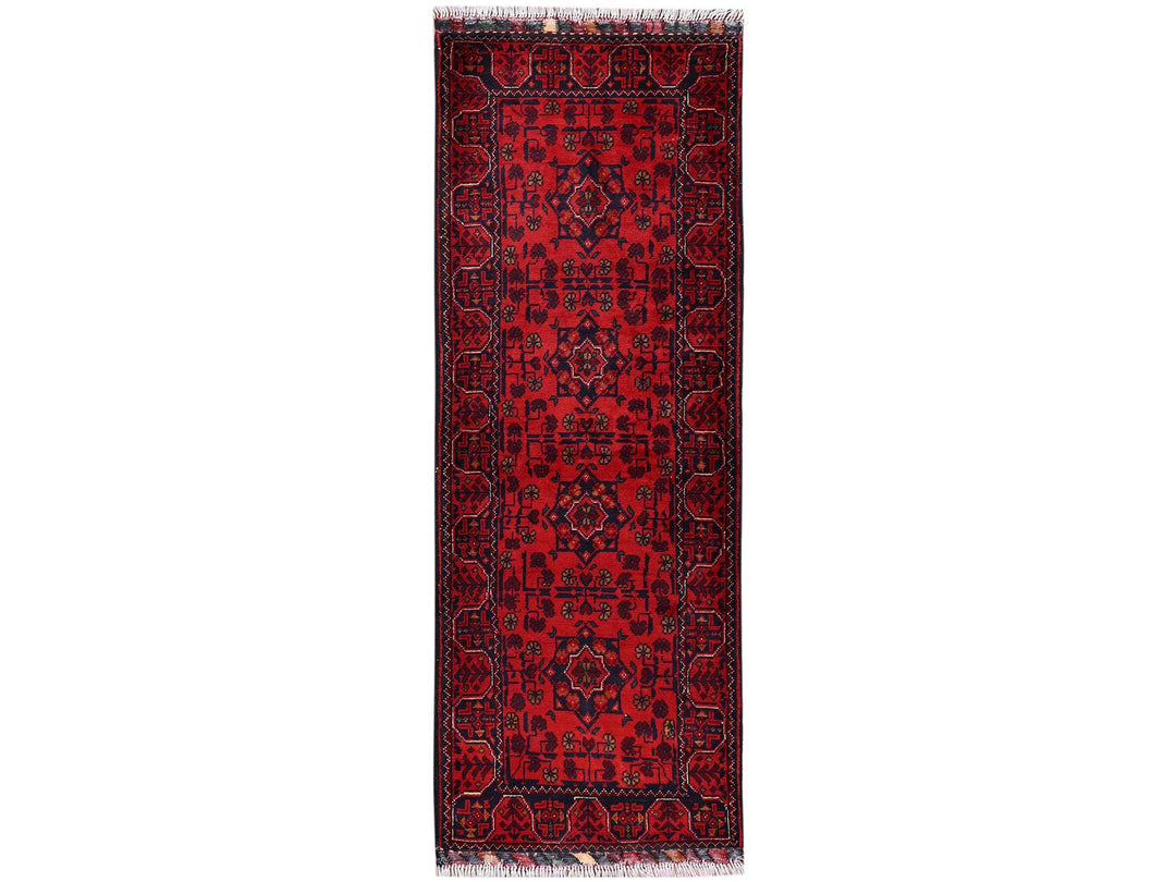1'9" x 4'11" New Hand Knotted Red Wool Runner Oriental Rug - MOA1022495