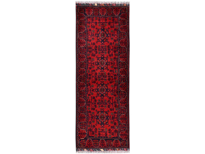 1'9" x 4'11" New Hand Knotted Red Wool Runner Oriental Rug - MOA1022495