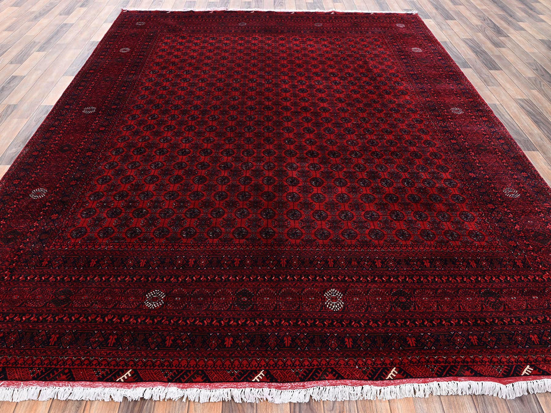 8'3" x 11'1" New Hand Knotted Red Wool Rectangle Oriental Rug - MOA1022496