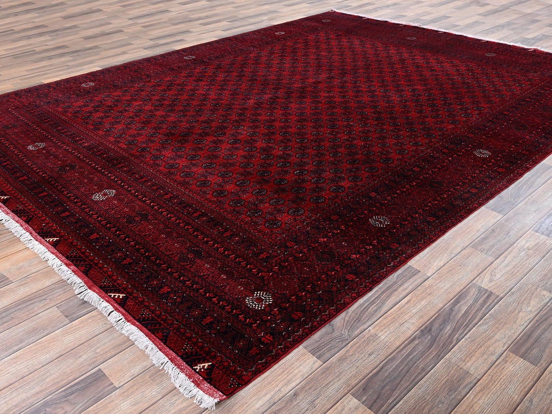 8'3" x 11'1" New Hand Knotted Red Wool Rectangle Oriental Rug - MOA1022496