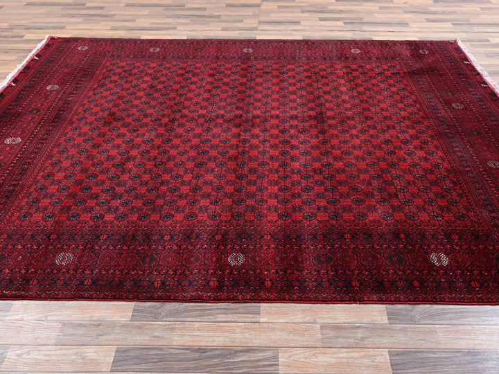 8'3" x 11'1" New Hand Knotted Red Wool Rectangle Oriental Rug - MOA1022496