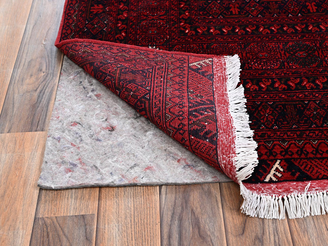 8'3" x 11'1" New Hand Knotted Red Wool Rectangle Oriental Rug - MOA1022496