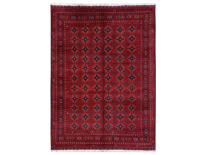 8'2" x 11'0" New Hand Knotted Red Wool Rectangle Oriental Rug - MOA1022497