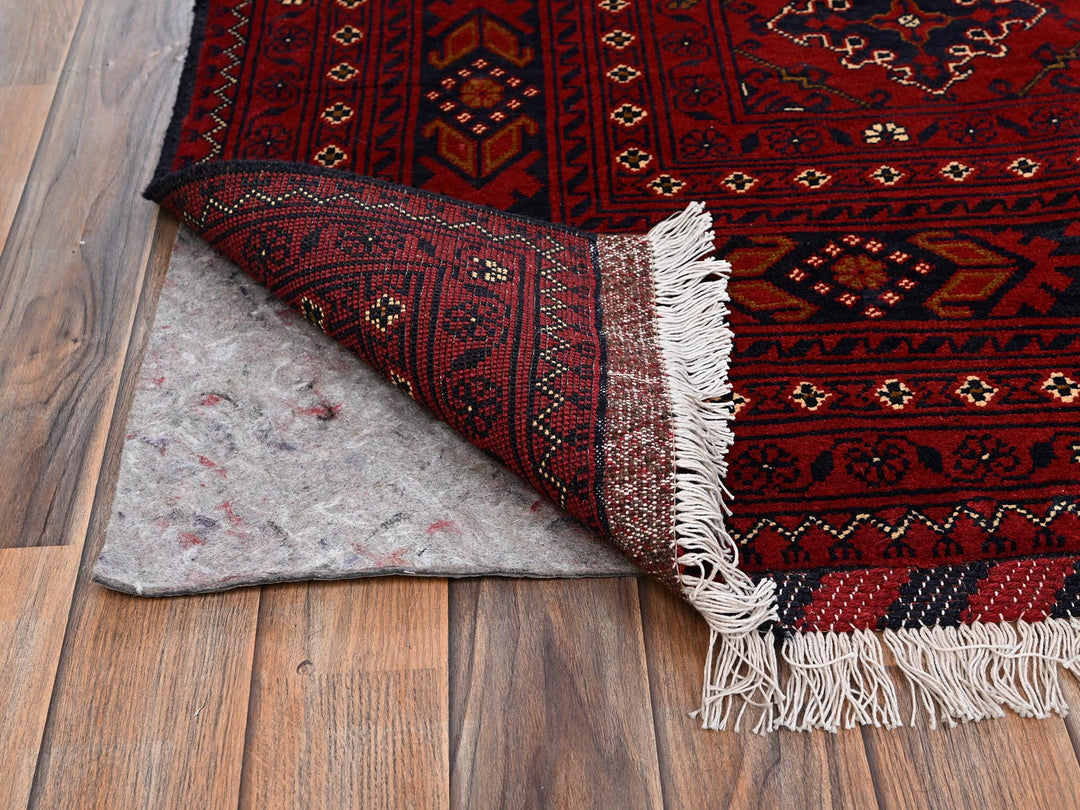 8'2" x 11'0" New Hand Knotted Red Wool Rectangle Oriental Rug - MOA1022497