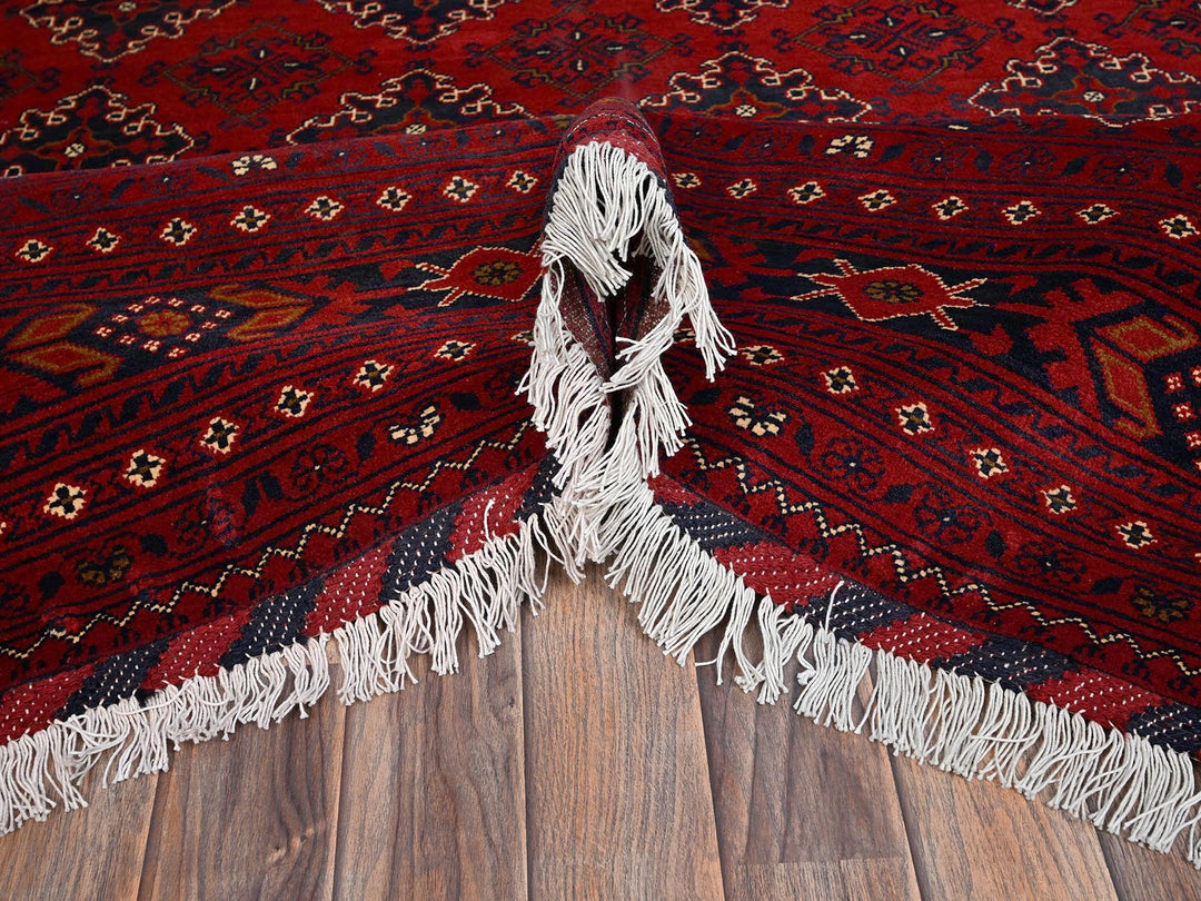 8'2" x 11'0" New Hand Knotted Red Wool Rectangle Oriental Rug - MOA1022497