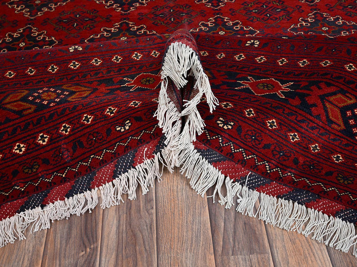 8'2" x 11'0" New Hand Knotted Red Wool Rectangle Oriental Rug - MOA1022497