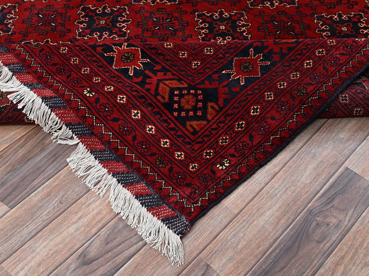 8'2" x 11'0" New Hand Knotted Red Wool Rectangle Oriental Rug - MOA1022497