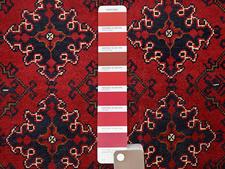 8'2" x 11'0" New Hand Knotted Red Wool Rectangle Oriental Rug - MOA1022497
