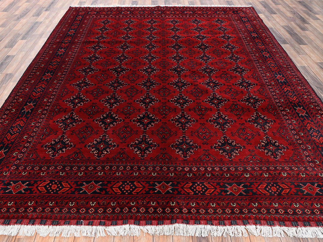 8'6" x 11'4" New Hand Knotted Red Wool Rectangle Oriental Rug - MOA1022498