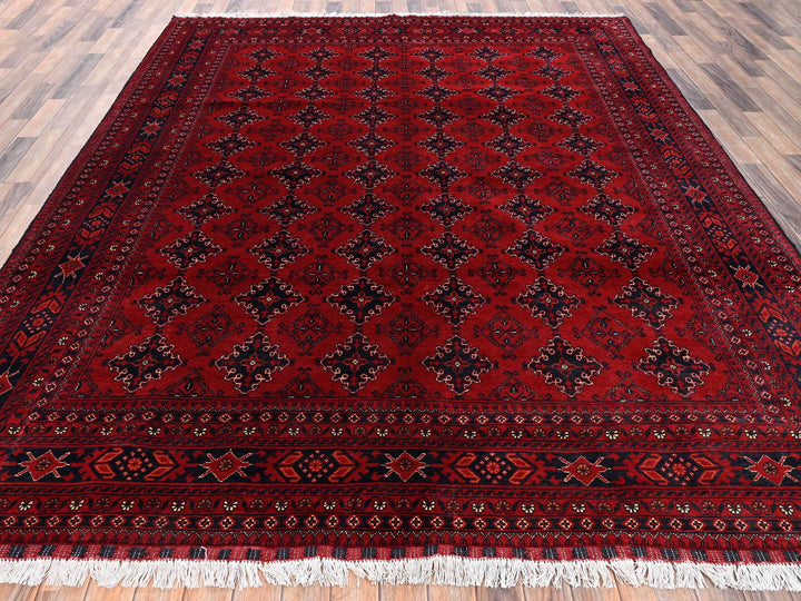 8'6" x 11'4" New Hand Knotted Red Wool Rectangle Oriental Rug - MOA1022498