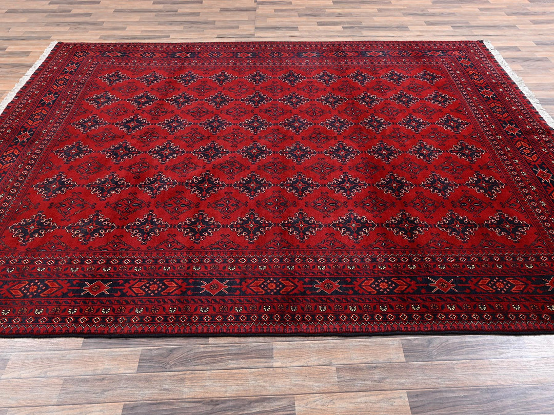 8'6" x 11'4" New Hand Knotted Red Wool Rectangle Oriental Rug - MOA1022498