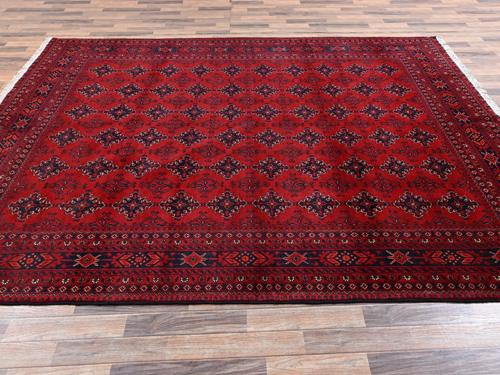 8'6" x 11'4" New Hand Knotted Red Wool Rectangle Oriental Rug - MOA1022498