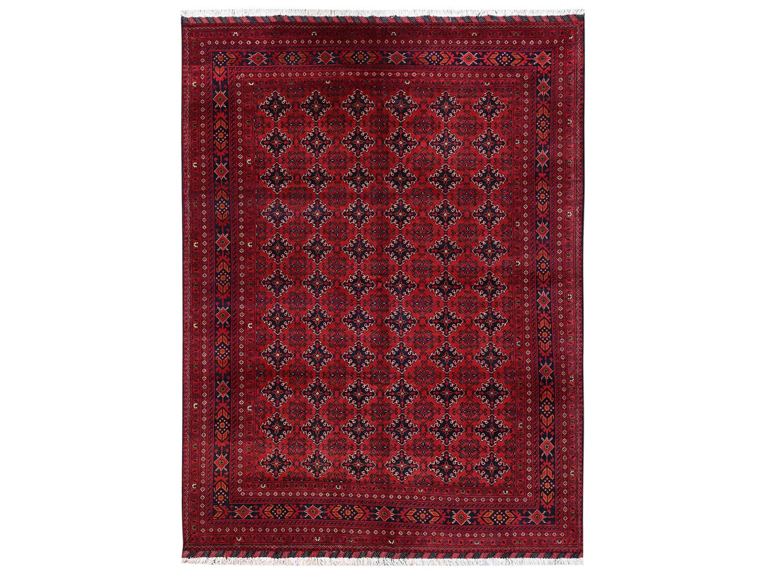 8'2" x 11'0" New Hand Knotted Red Wool Rectangle Oriental Rug - MOA1022499