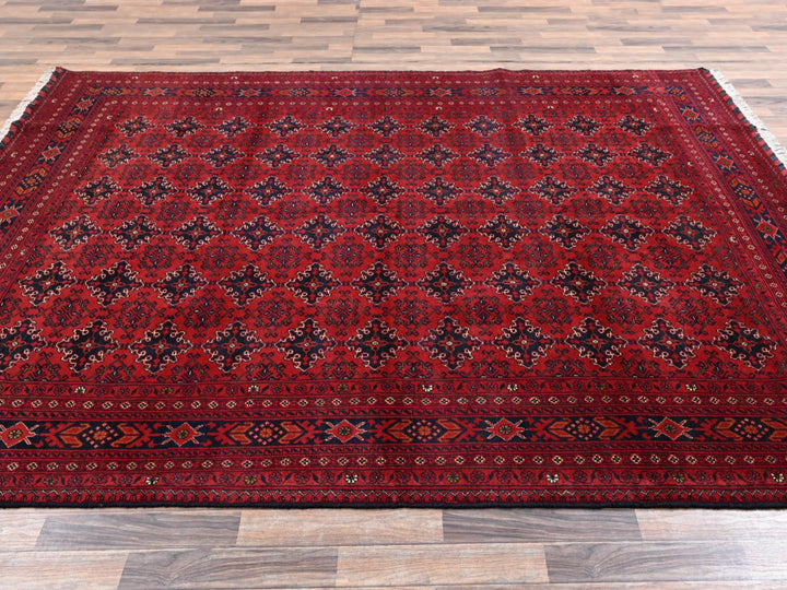 8'2" x 11'0" New Hand Knotted Red Wool Rectangle Oriental Rug - MOA1022499