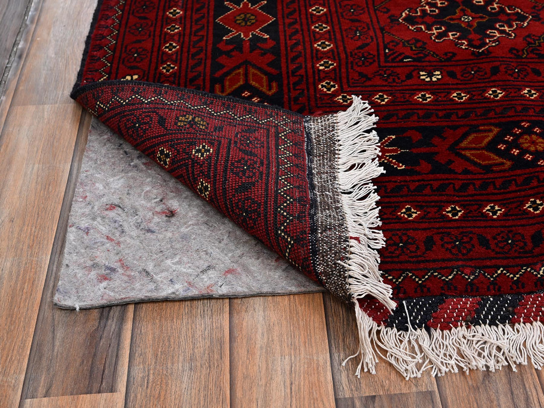 8'2" x 11'0" New Hand Knotted Red Wool Rectangle Oriental Rug - MOA1022499