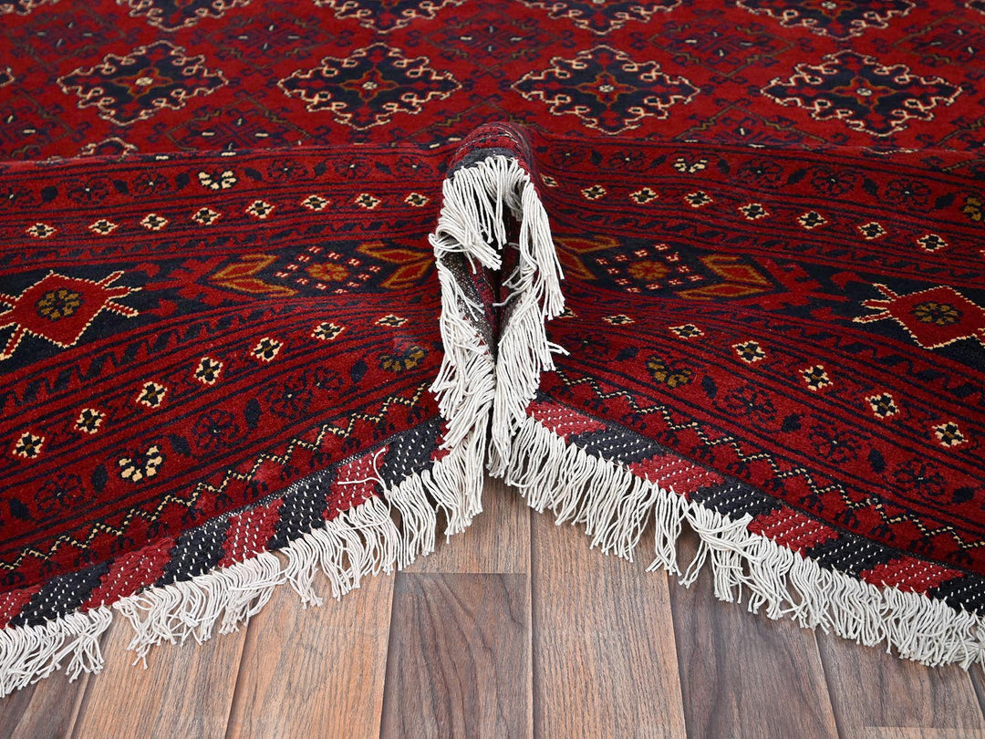 8'2" x 11'0" New Hand Knotted Red Wool Rectangle Oriental Rug - MOA1022499