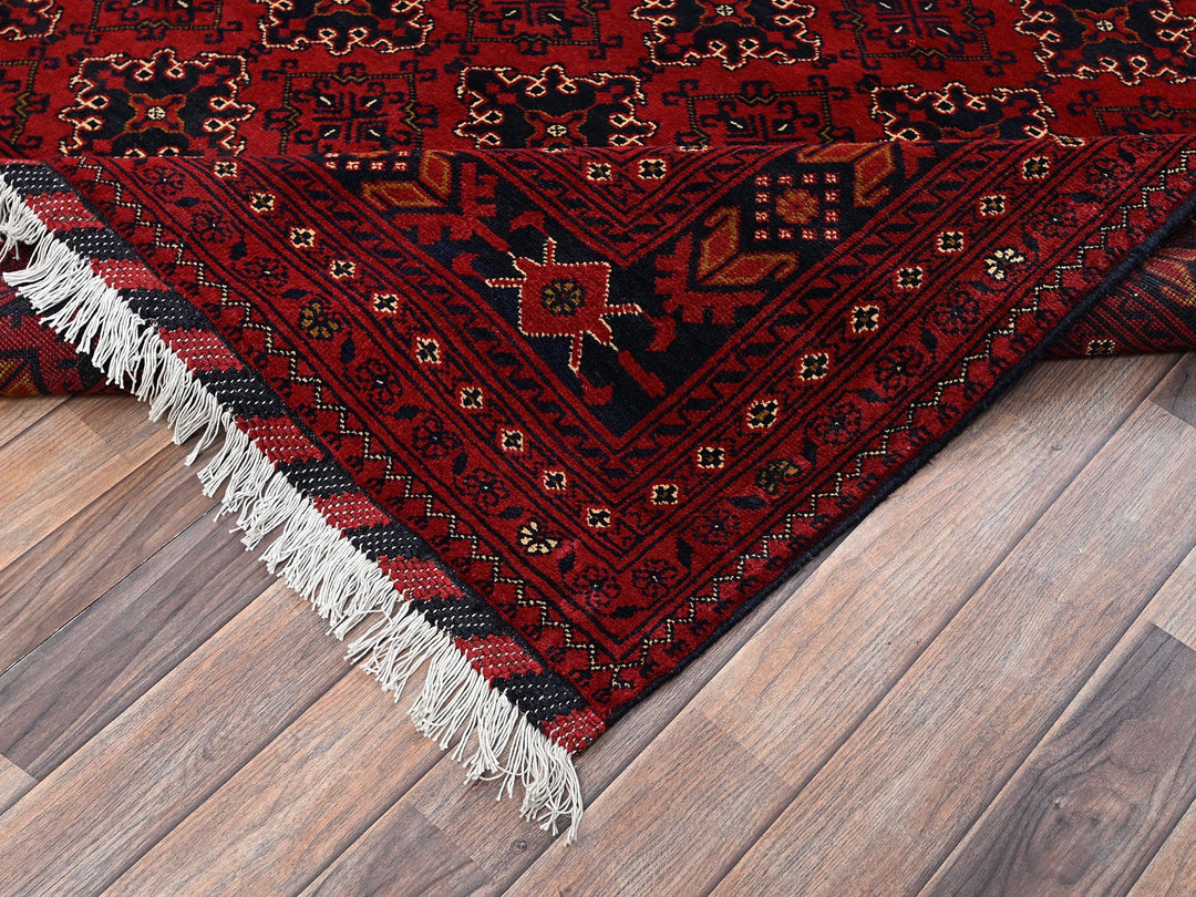 8'2" x 11'0" New Hand Knotted Red Wool Rectangle Oriental Rug - MOA1022499
