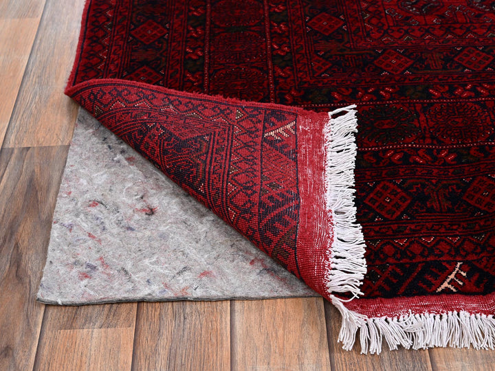 6'5" x 9'5" New Hand Knotted Red Wool Rectangle Oriental Rug - MOA1022502