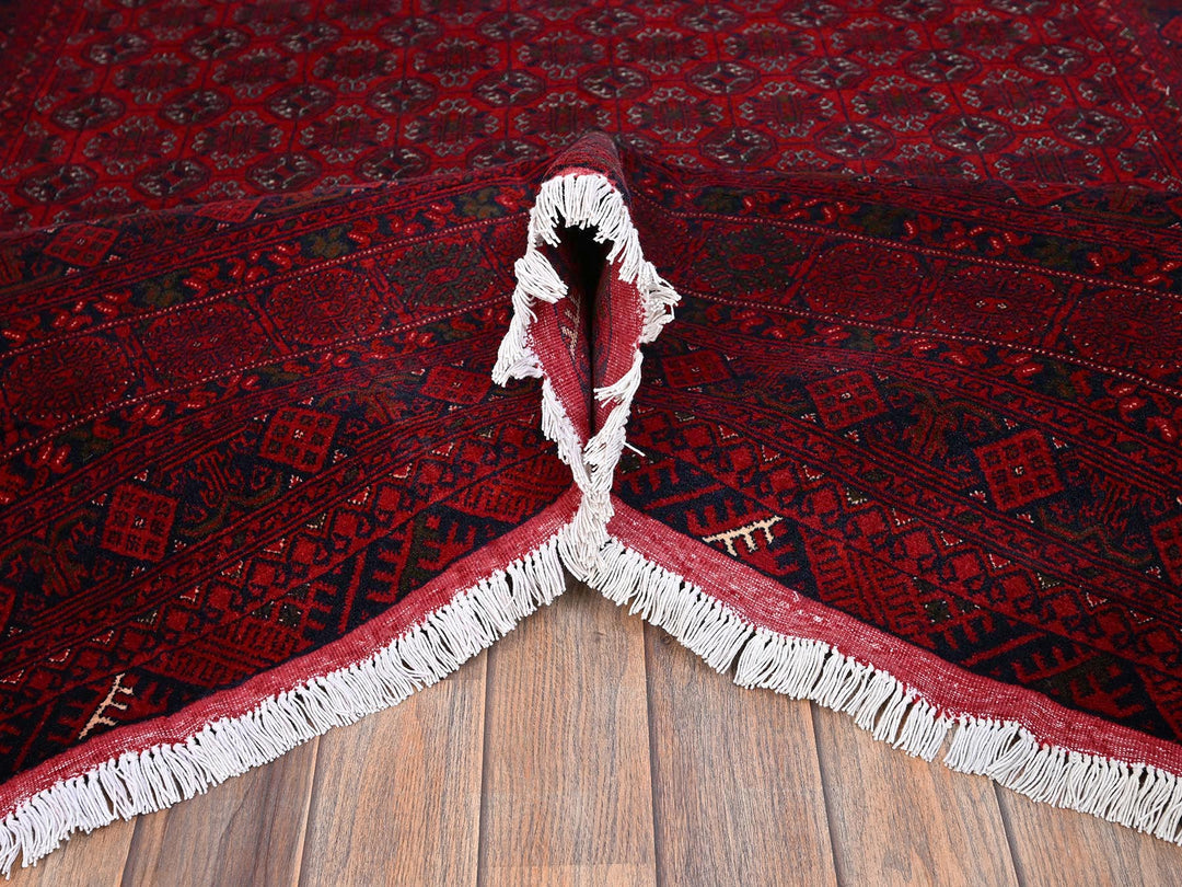 6'5" x 9'5" New Hand Knotted Red Wool Rectangle Oriental Rug - MOA1022502