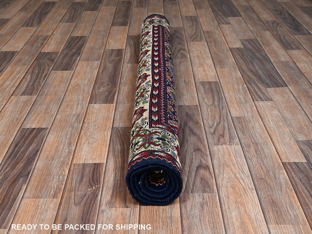 4'2" x 4'4" New Hand Knotted Multicolored Wool Square Oriental Rug - MOA1022503