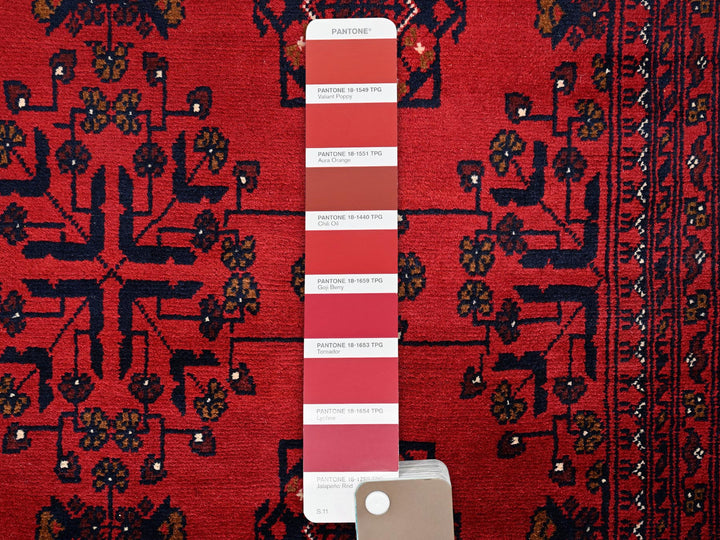 6'7" x 9'9" New Hand Knotted Red Wool Rectangle Oriental Rug - MOA1022504
