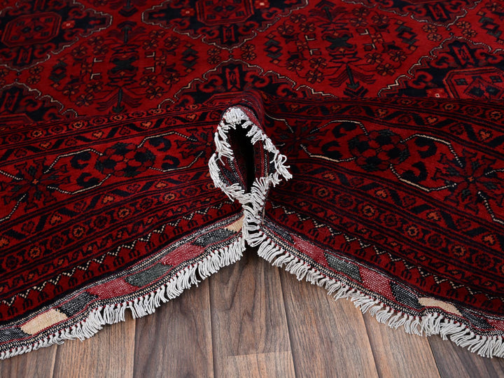 6'7" x 9'7" New Hand Knotted Red Wool Rectangle Oriental Rug - MOA1022505