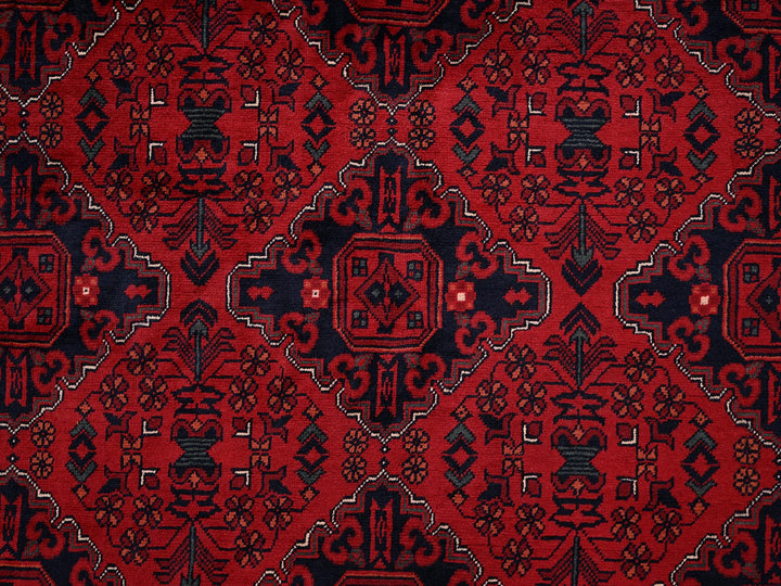 6'7" x 9'7" New Hand Knotted Red Wool Rectangle Oriental Rug - MOA1022505