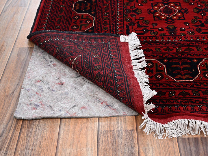 6'7" x 9'7" New Hand Knotted Red Wool Rectangle Oriental Rug - MOA1022506