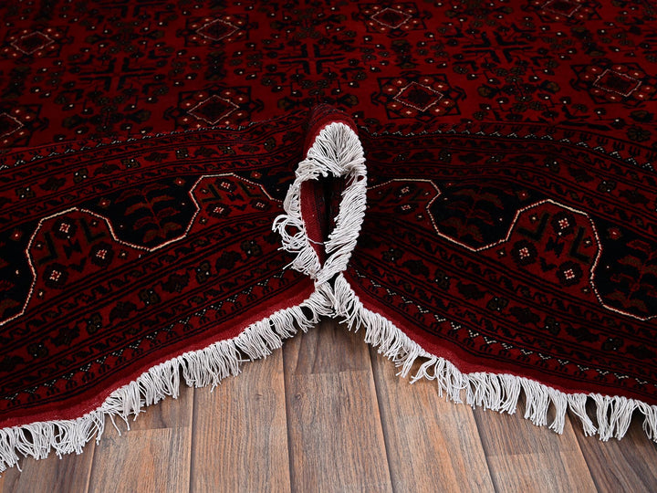 6'7" x 9'7" New Hand Knotted Red Wool Rectangle Oriental Rug - MOA1022506
