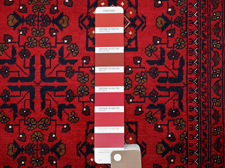 6'7" x 9'7" New Hand Knotted Red Wool Rectangle Oriental Rug - MOA1022506