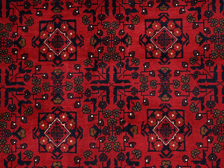 6'7" x 9'7" New Hand Knotted Red Wool Rectangle Oriental Rug - MOA1022506