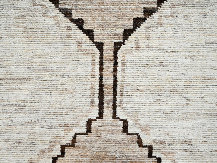 9'2" x 12'3" New Hand Knotted Ivory Wool Rectangle Oriental Rug - MOA1022508