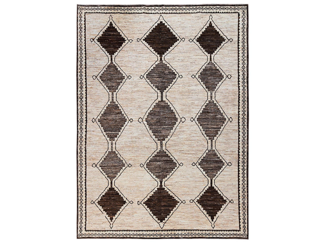 10'4" x 14'2" New Hand Knotted Brown Wool Rectangle Oriental Rug - MOA1022515
