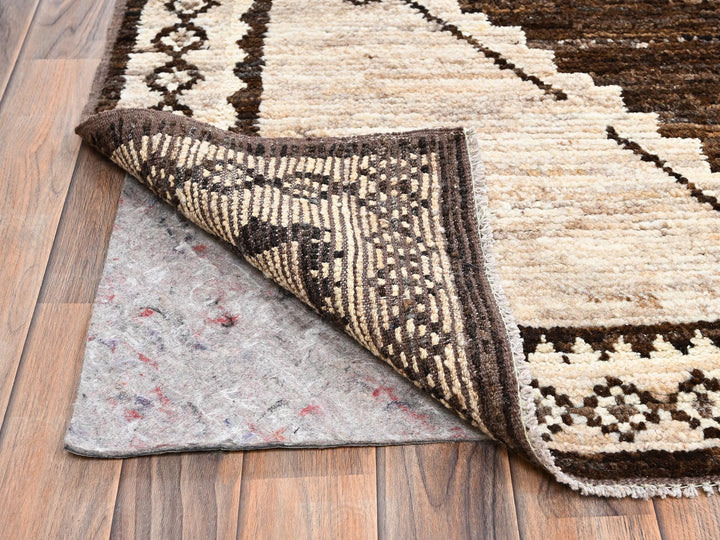10'4" x 14'2" New Hand Knotted Brown Wool Rectangle Oriental Rug - MOA1022515