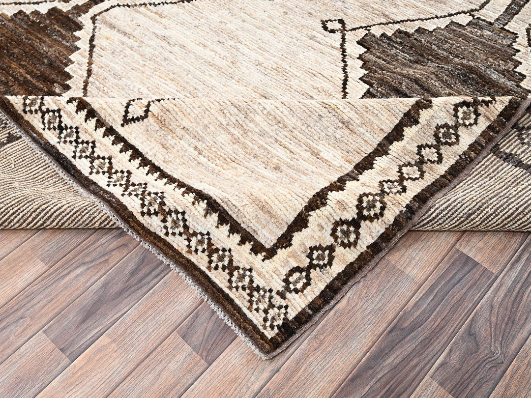 10'4" x 14'2" New Hand Knotted Brown Wool Rectangle Oriental Rug - MOA1022515