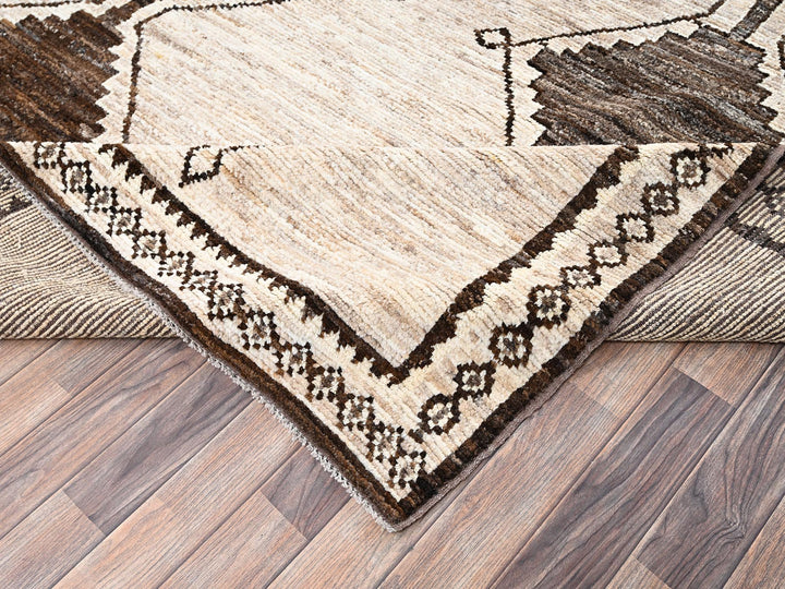 10'4" x 14'2" New Hand Knotted Brown Wool Rectangle Oriental Rug - MOA1022515
