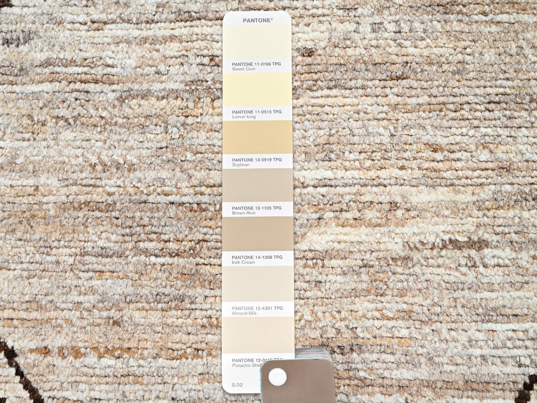 10'4" x 14'2" New Hand Knotted Brown Wool Rectangle Oriental Rug - MOA1022515