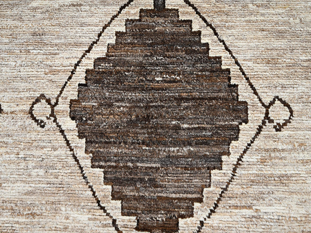 10'4" x 14'2" New Hand Knotted Brown Wool Rectangle Oriental Rug - MOA1022515