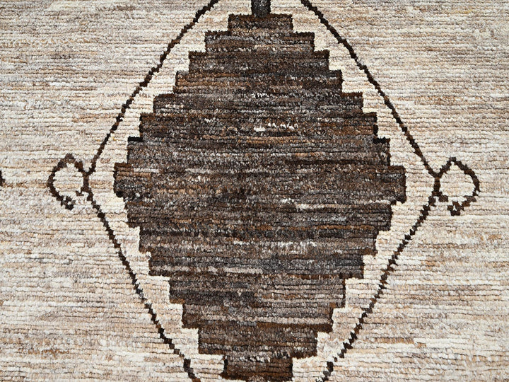 10'4" x 14'2" New Hand Knotted Brown Wool Rectangle Oriental Rug - MOA1022515