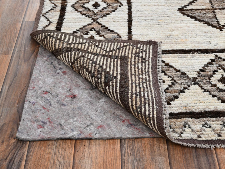 8'4" x 10'1" New Hand Knotted Ivory Wool Rectangle Oriental Rug - MOA1022516
